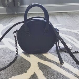 Rebecca Minkoff Bree Circle Crossbody : Black with gunmetal hardware.